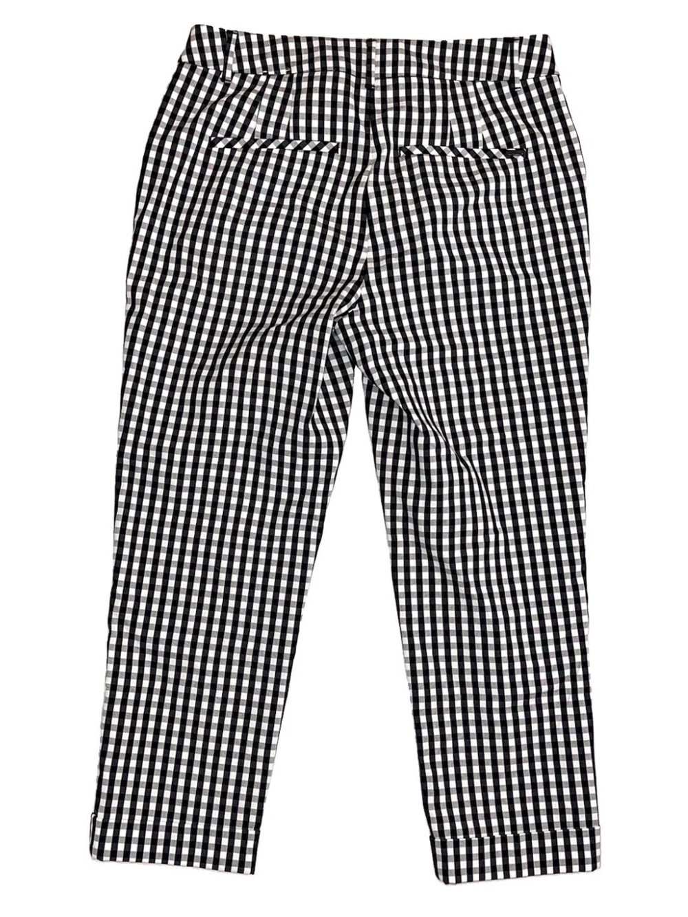 White House Black Market Gingham Plaid Slim Cropped Pants Sz 2 - Picture 6 of 7